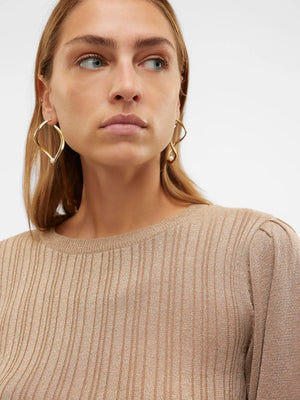 Talia Shimmer Pullover-GOLD-Vero Moda