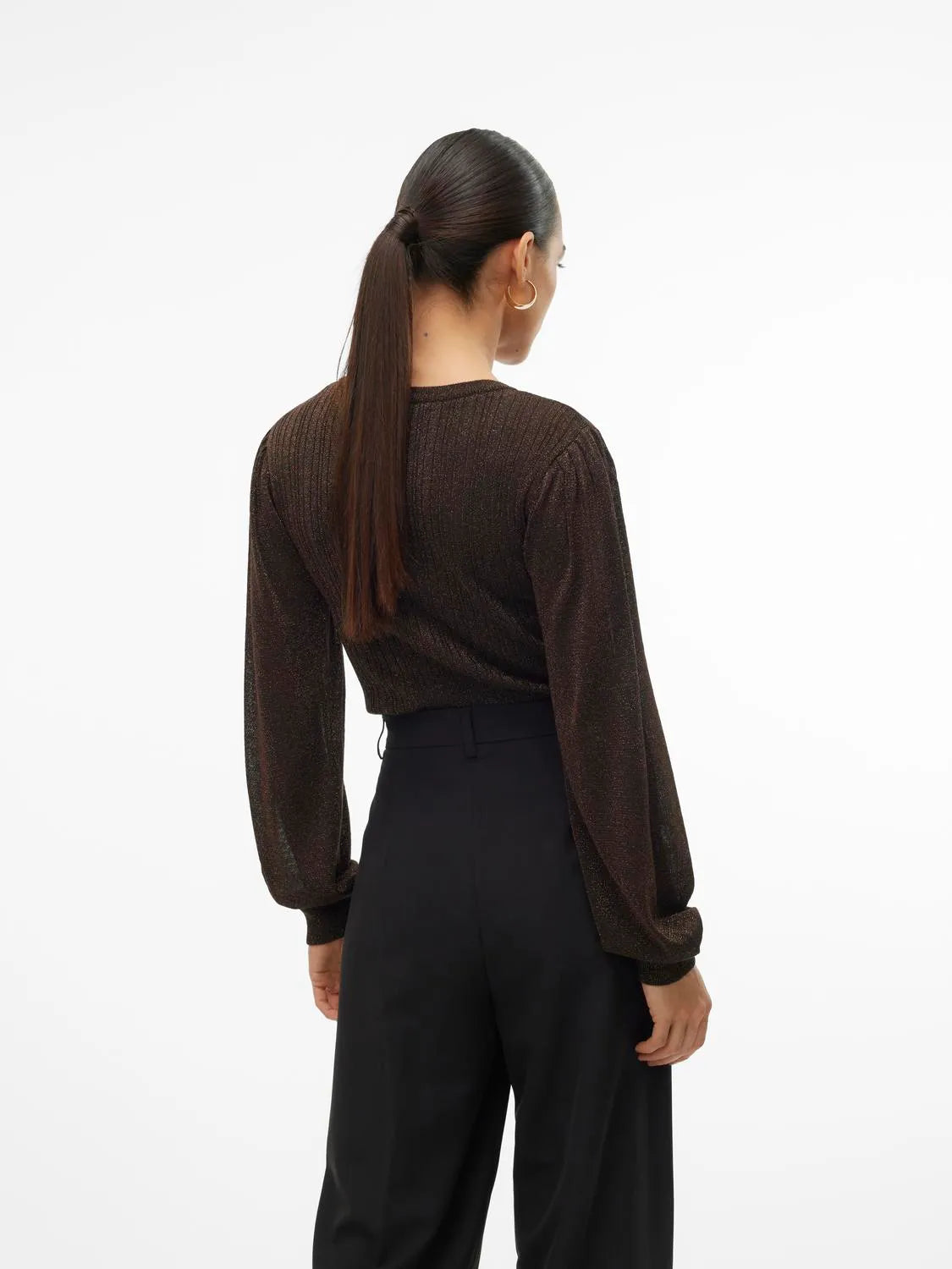 Talia Shimmer Pullover-Choco-Vero Moda