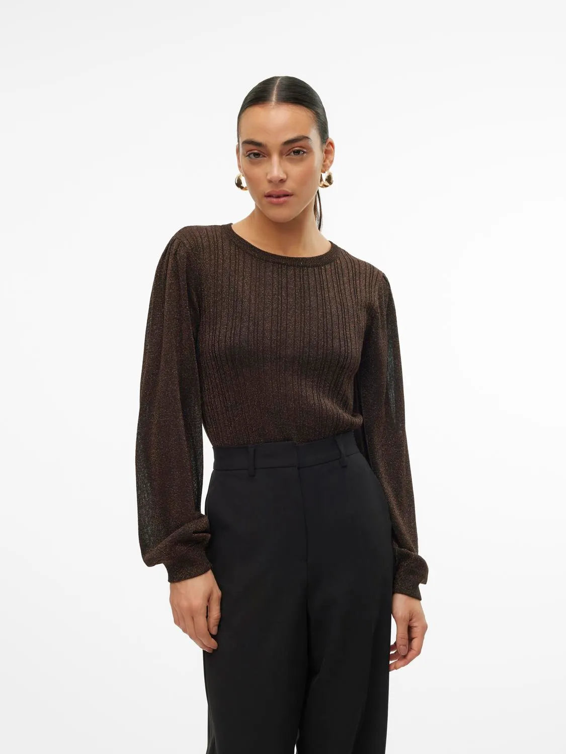 Talia Shimmer Pullover-Choco-Vero Moda